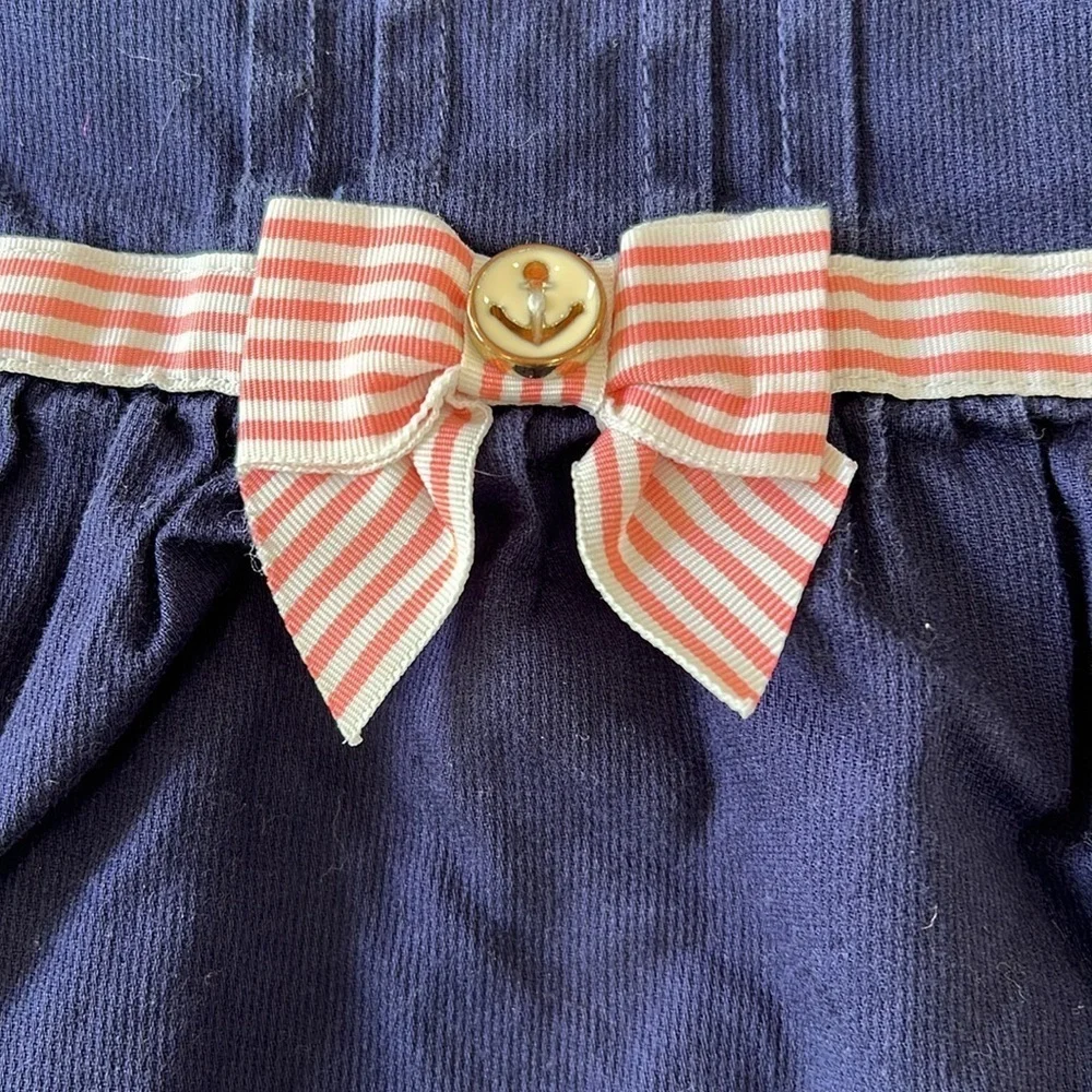 Janie and Jack navy nautical dress with grosgrain bow